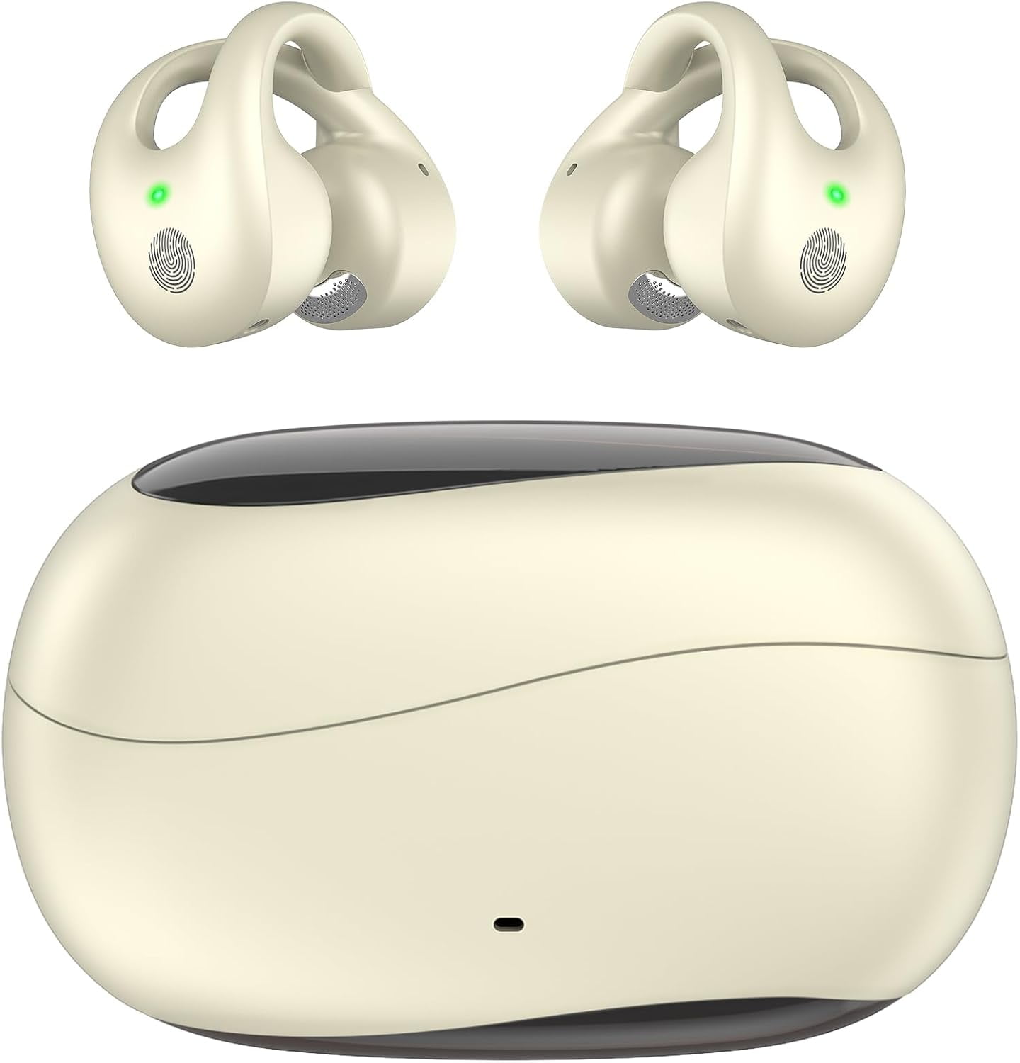 Open Ear Clip HeadphonesBluetooth 5.3 Wireless Earbuds Dual Mic Clear