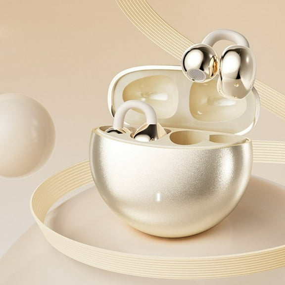 Open Ear Clip On Earbuds Bluetooth Ear Cuff Headphones Waterproof Stereo Noise Reduction Bluetooth Earphones Workout Headphones Earphones Ear Buds