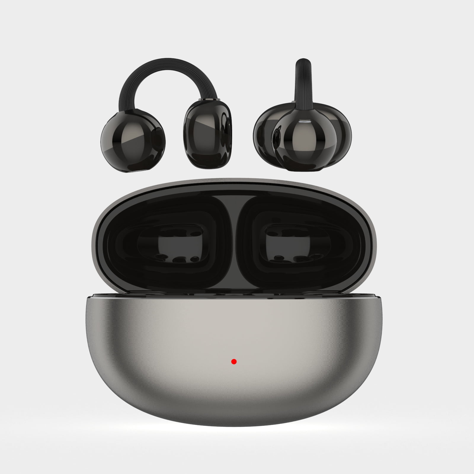 Open Ear Clip-On Earbuds, Wireless Bluetooth Ear Cuff Headphones, Ultra-Lightweight Snug Secure Fit, Glasses Friendly, IPX4 Water-Resistant for Workout & Driving