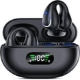 Open Ear Clip Wireless Earbuds Bluetooth 5.3 Sports Earphones Builtin