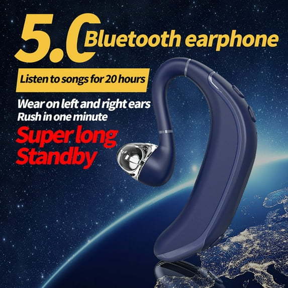 Open Ear Clip Wireless Earbuds Bluetooth 5.4, Lightweight Comfort Sports Bone Conduction Headphones Built-in Mic for Clear Audio, Stable Fit Earphones 24H Play,Blue