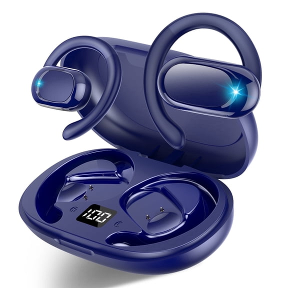 Open Ear Earbuds, Bluetooth 5.4 Headphones, HD Stereo Bass Wireless Earphones with Earhooks, 58Hrs Playtime, IP7 Waterproof for Fitness, Cycling, Sports