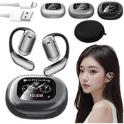 Open Ear Earbuds - True Powerful Bluetooth 5.4 Open Ear Earbuds, Ipx5 Waterproof, True Wireless Open Ear Earbuds with LED Display, Waterproof Sport Earhooks, Deep Bass