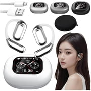 Open Ear Earbuds - True Powerful Bluetooth 5.4 Open Ear Earbuds, Ipx5 Waterproof, True Wireless Open Ear Earbuds with LED Display, Waterproof Sport Earhooks, Deep Bass