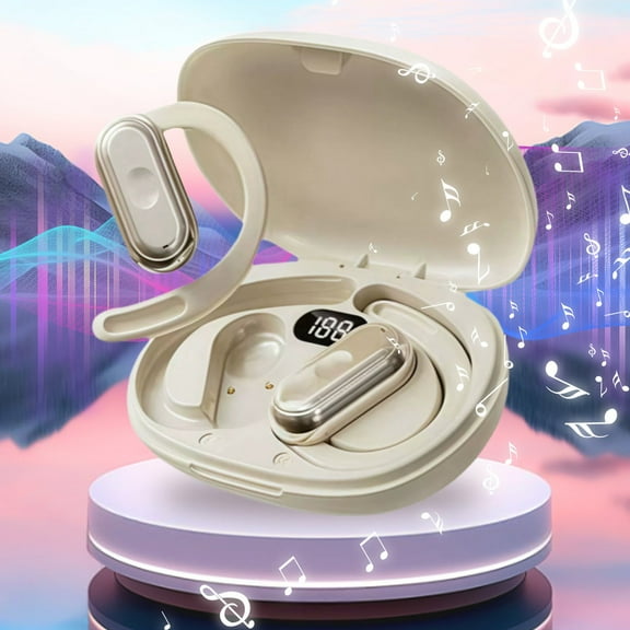Open Ear Earbuds Wireless Bluetooth Headphones Ear Buds Non-Invasive Earhook Ear Buds IPX7 Waterproof Touch Control Earphones Sport Headphones