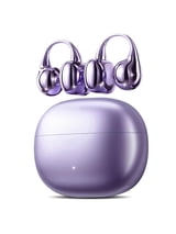 Open Ear Earbuds, Wireless Earbuds, Bluetooth Headphones with Mic, Adaptive Noise Cancelling Calls, Bluetooth 5.4, 50H Playtime, Light Weight, Clip On Earbuds for Workout/Running (Purple)