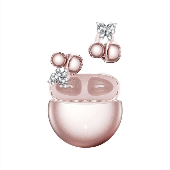 Open Ear Free Clip On Headphones, Wireless Bluetooth Earbuds, Decorative Earphone Accessories for Workout Sport Running