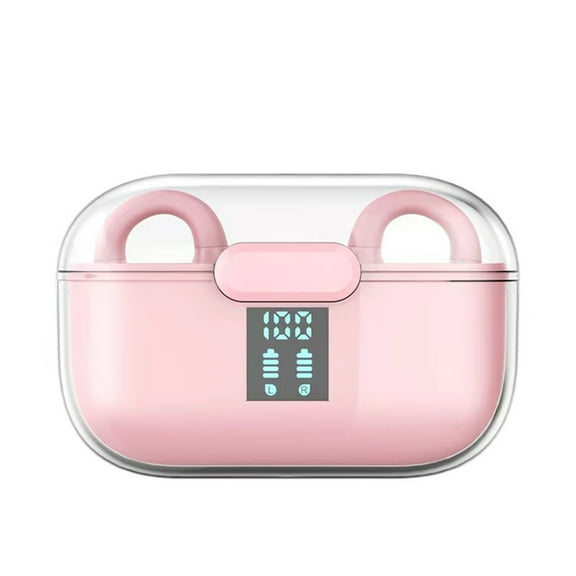Open-Ear Headphones, Adjustable Ear Hooks, Snug Fit, Rich Bass, Hi-Res Wireless Audio, 42H Play, Bluetooth 5.4, Wireless Charging, IP55, AI Clear Calls, Open-Ear Earbuds(Pink)