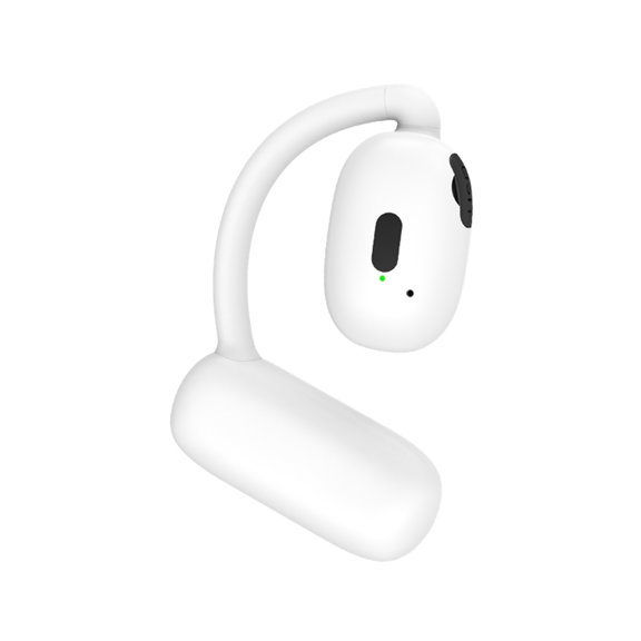 Open-Ear Headphones, Adjustable Ear Hooks, Snug Fit, Rich Bass, Hi-Res Wireless Audio, 42H Play, Bluetooth 5.4, Wireless Charging, IP55, AI Clear Calls, Open-Ear Earbuds,White