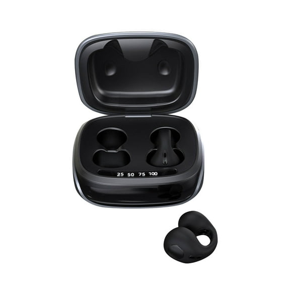 Open-Ear Headphones, Adjustable Ear Hooks, Snug Fit, Rich Bass, Hi-Res Wireless Audio, 42H Play, Bluetooth 5.4, Wireless Charging, IP55, AI Clear Calls, Open-Ear Earbuds,Black