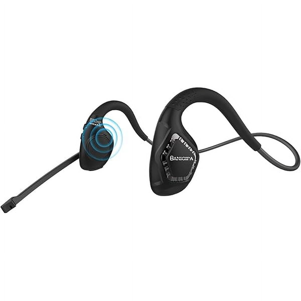 Open Ear Headphones, Air Conduction Bluetooth Headset, Wireless Earphones Stereo w/Noise-Canceling Boom Microphone, 10 Hrs Playtime, Light and Comfortable for Cell Phone Sport Office Driving