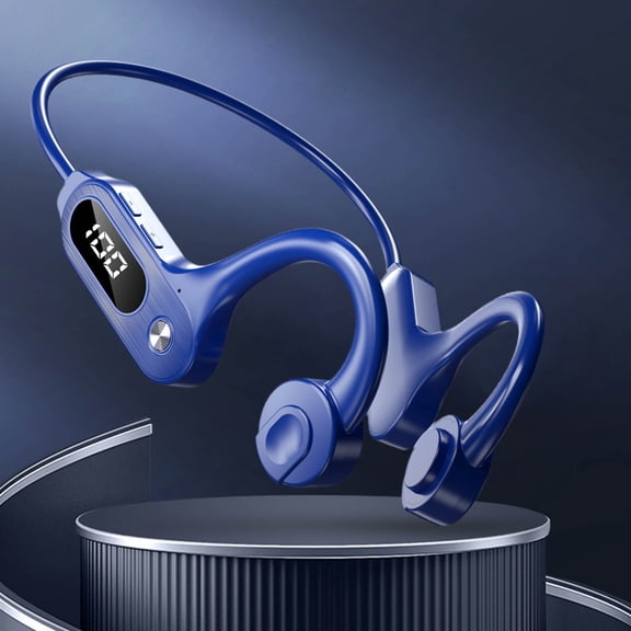 Open Ear Headphones, Bluetooth 5.3 Neckband Sports Headset,Digital Power Display,Memory Titanium Alloy 360° Bendable,15H Play, Built-In Mic Wireless Ear Hooks for Running Cycling Driving