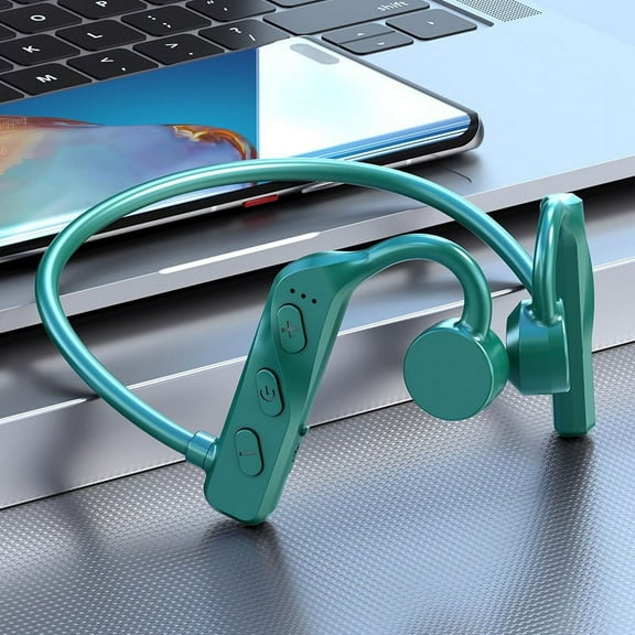 Open Ear Headphones Bluetooth Ear buds 80Hrs Playtime Wireless Earbuds with Earhooks IPX7 Waterproof Touch Control Air Conduction Sport Headsets Bluetooth 5.3 Earphones for Workout Running,Green