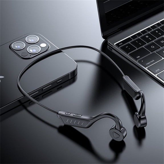 Open Ear Headphones Bluetooth Ear buds 80Hrs Playtime Wireless Earbuds with Earhooks IPX7 Waterproof Touch Control Air Conduction Sport Headsets Bluetooth 5.3 Earphones for Workout Running - Black