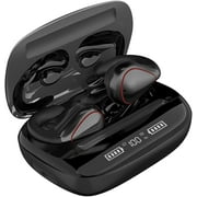 Open Ear Headphones Bluetooth True Wireless Open Earbuds for iPhone Android, Mini Open Ear Buds for Running with Mic Workout Headphones Cycling Sport Earphones Earbuds for Small Ear Canals- Black