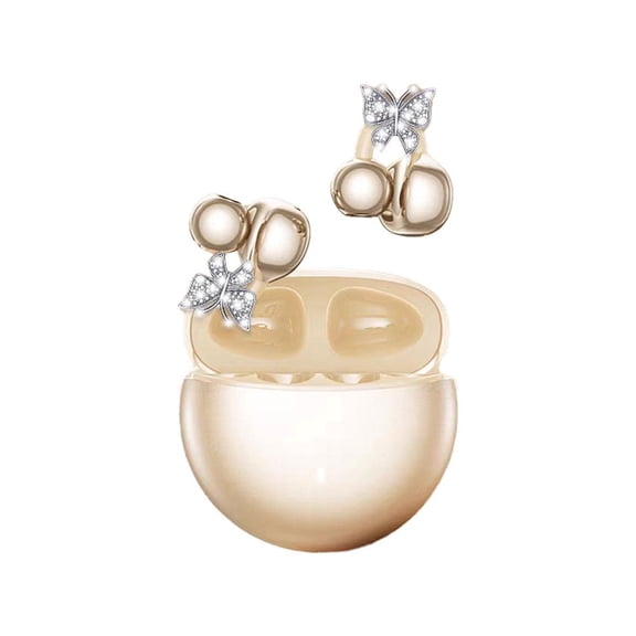 Open-Ear Headphones, Butterfly-Inspired Ear-Cuff Design, Stylish & Comfortable Clip-On Ear Buds, Wireless Bluetooth Earbuds for Women, Long Battery Life, Great for for Women, Gift,Parties,Festival