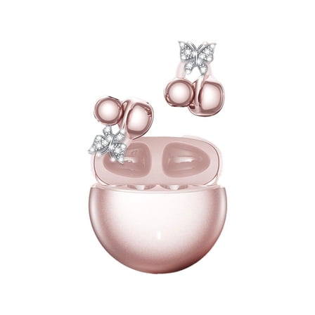 Open-Ear Headphones, Butterfly-Inspired Ear-Cuff Design, Stylish & Comfortable Clip-On Ear Buds, Wireless Bluetooth Earbuds for Women, Long Battery Life, Great for for Women, Gift,Parties,Festival