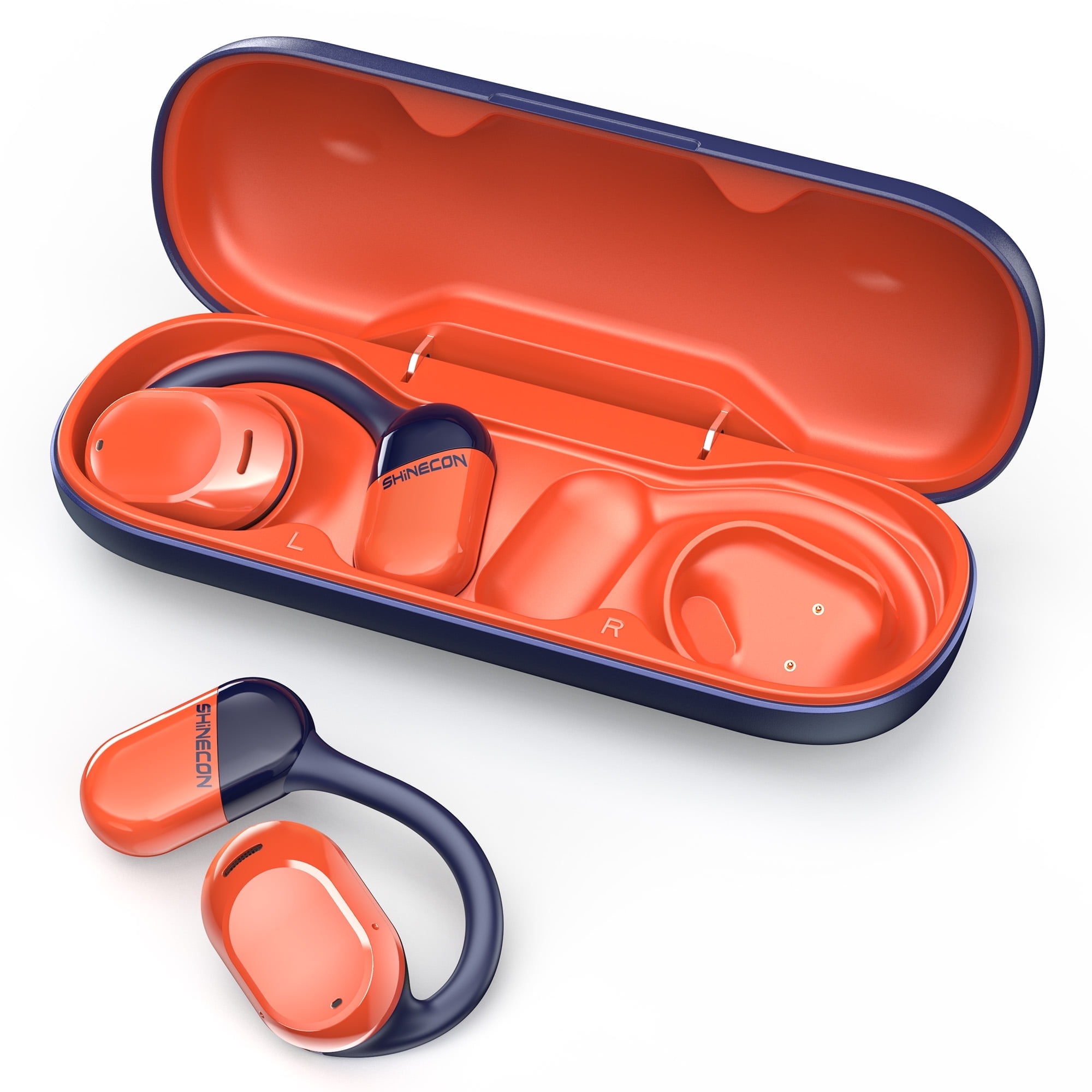 Open Ear Headphones, Deep Bass Hifi Audio Earbuds, Wireless Headphones with Microphone, Bluetooth 5.3 Sports Earphones
