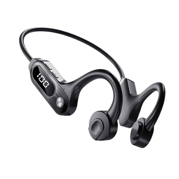Open Ear Headphones, with Digital Display Wireless Ear Hook Pluggable Sports-Conduction Headphones Bluetooth 5.3 Headset with Mic for Running, Driving, Bluetooth Headset