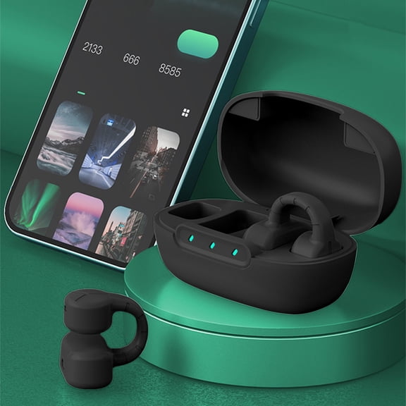 Open Ear Headphones with Directional Acoustics, Punchy Bass, Stable Fit, Ultra-Light Weight, IPX4 Waterproof, ENC Mics, Bluetooth 5.3 Wireless Earbuds for Running, Workout, Gym(Black)