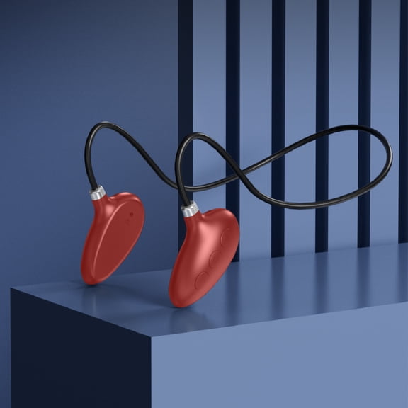 Open Ear Headphones - Dolby Audio, Snapdragon Sound True Wireless Earbuds, 50Hr Battery, Bluetooth 5.4, IPX 7, Multi-Point, Smart Controls, Wireless Charging Smart Case, Comfort Fit - Red