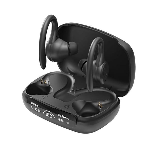 Open Ear Headphones - Dolby Audio, Snapdragon Sound True Wireless Earbuds, 50Hr Battery, Bluetooth 5.4, IPX 7, Multi-Point, Smart Controls, Wireless Charging Smart Case, Comfort Fit,Black