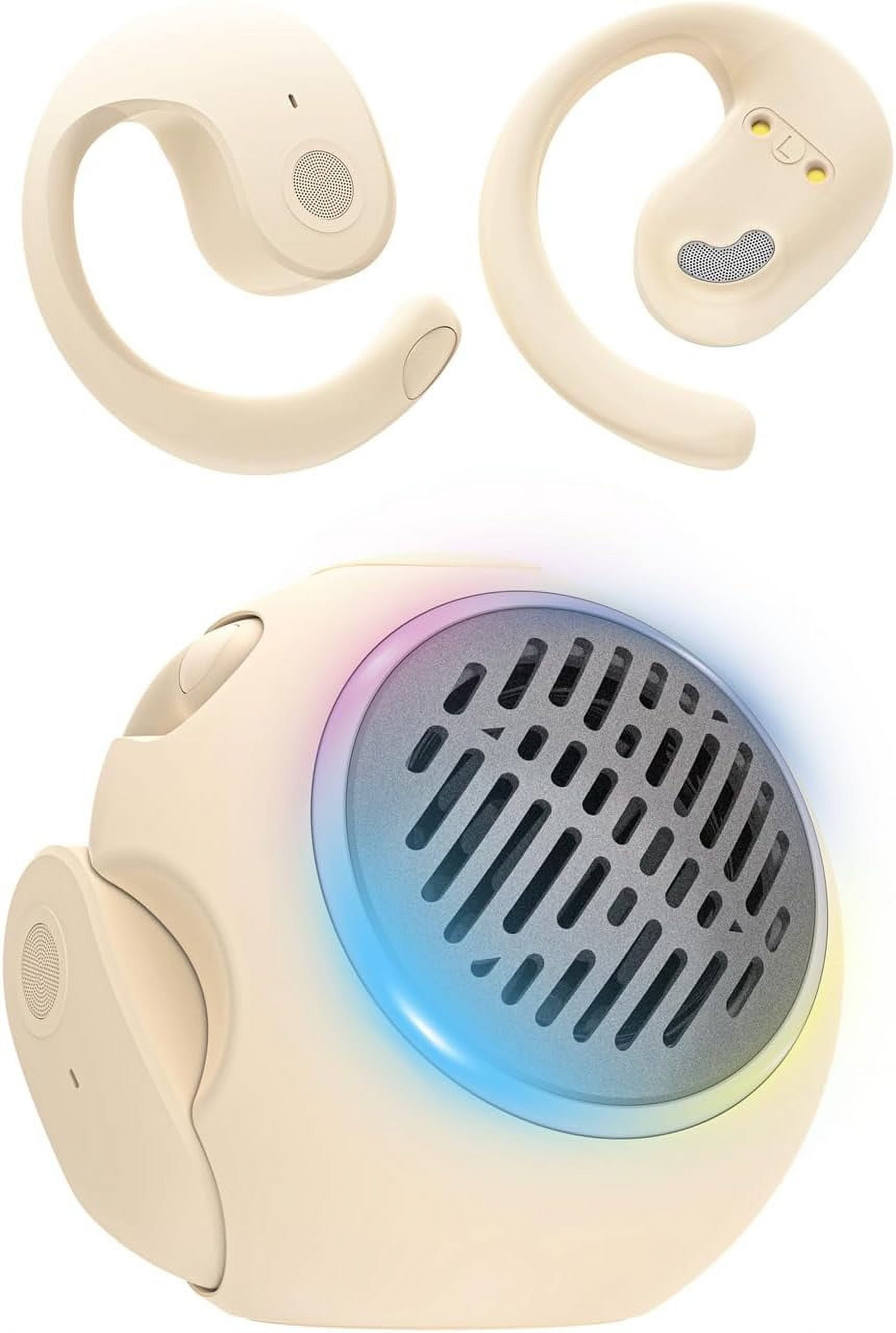 Open Ear Headphones Over The Ear Earbuds Wireless for Kids, Waterproof Small Mini Portable Bluetooth Speaker with Earbuds, OWS Hanging Earphones Air Bone Conduction Headphones 5.4 Bluetooth Headset