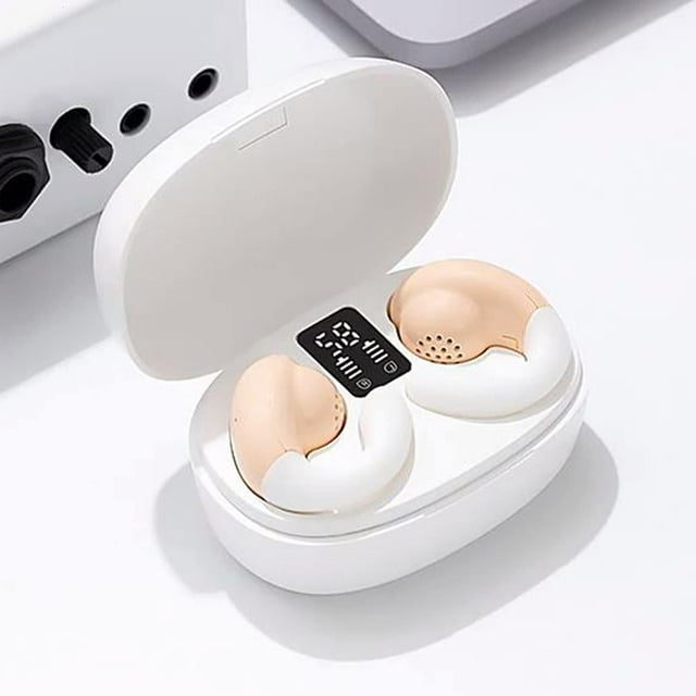 Open Ear Headphones Head Set Bluetooth Induction Earphones Wireless Ear Clips Ear Buds Bone Conducting Conduction Clip On Headphones Open Ear Earbuds Ear Clip Bone Conduction Earbuds