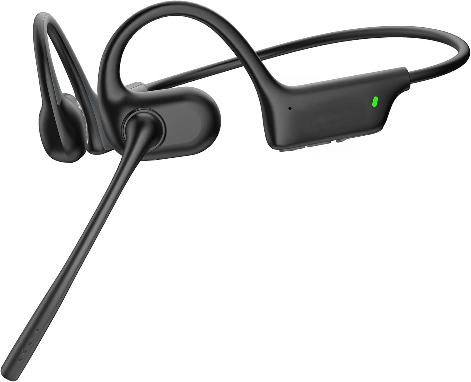 Open Ear Headphones with Mic, Bluetooth Headset with AI Noise Cancellation Microphone Air Conduction Headphones Bluetooth 5.4 Wireless Headset with Mic for Work Call Meeting Driving Sports（Black）