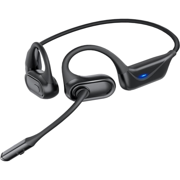 Open Ear Headphones with Mic, Trucker Bluetooth Headset, 28g ENC Noise Cancelling Mic Wireless Headset, 20H Battery, Bluetooth 5.4, Dual Device, Sweatproof Work & Driving