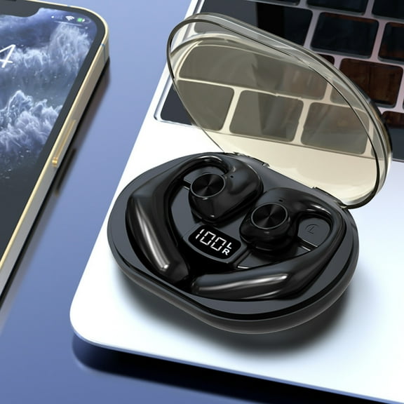 Open Ear Headphones Wireless Bluetooth 5.3 Earbuds, 40H Playtime with Digital Display, HiFi Stereo, ENC Clear Calls, Lightweight & IPX5 Waterproof Sports Earphones for Running & Workouts(Black)