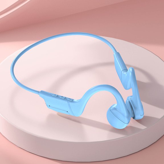 Open Ear Headphones Wireless Bluetooth, Clip-On Earbuds with 4 ENC Noise Cancelling Mic, Stable Fit, Dual Connection, EQ Customized, Sports Earphones for Workout/Running - Blue