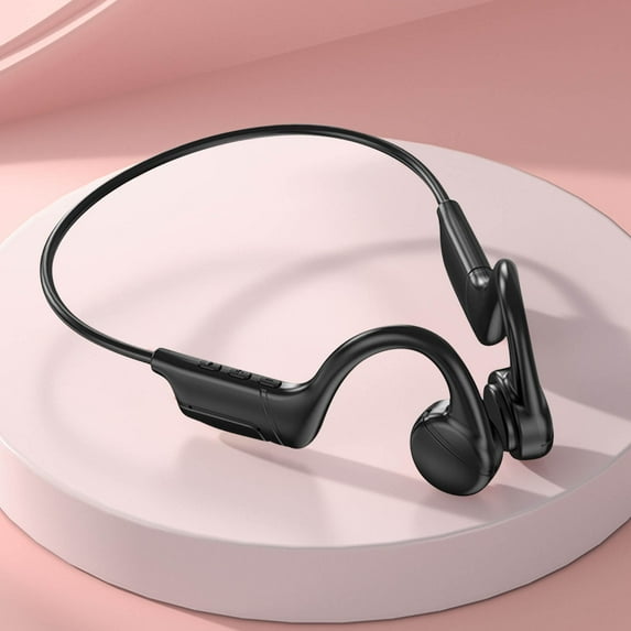 Open Ear Headphones Wireless Bluetooth, Clip-On Earbuds with 4 ENC Noise Cancelling Mic, Stable Fit, Dual Connection, EQ Customized, Sports Earphones for Workout/Running - Black