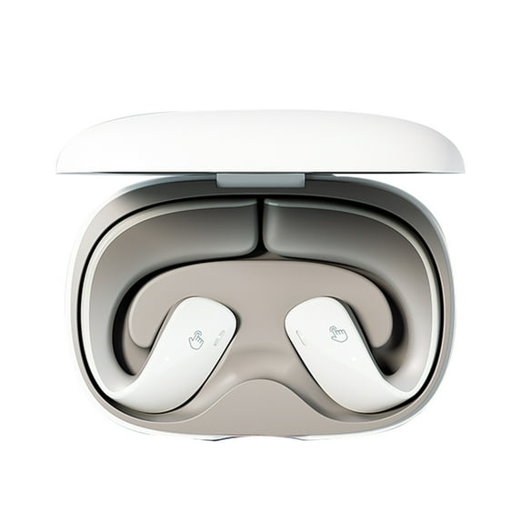 Open Ear Headphones - Wireless Headphones With Mic For Iphone & Android, Waterproof Sport Earbuds For Running - White
