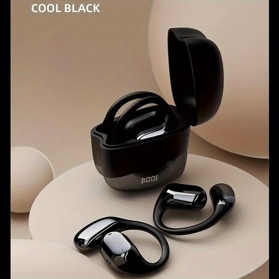 Open Ear Headphones Wireless, LED Display, Hi-fi Audio Editing Ear Headphones, Suitable For Exercise, Running And CyclingBlack