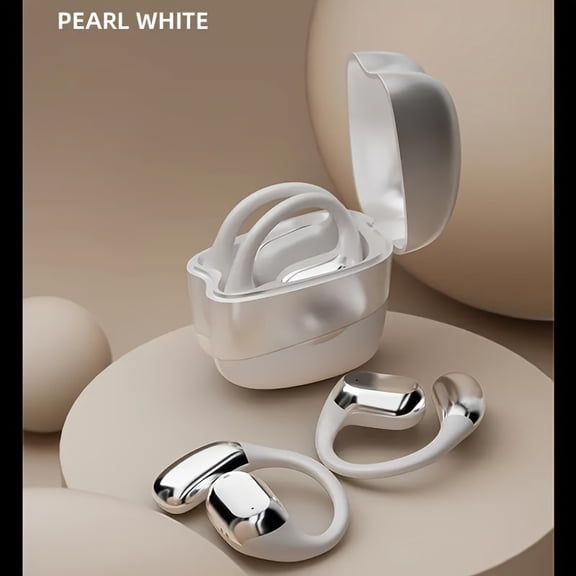 Open Ear Headphones Wireless, LED Display, Hi-fi Audio Editing Ear Headphones, Suitable For Exercise, Running And CyclingWhite