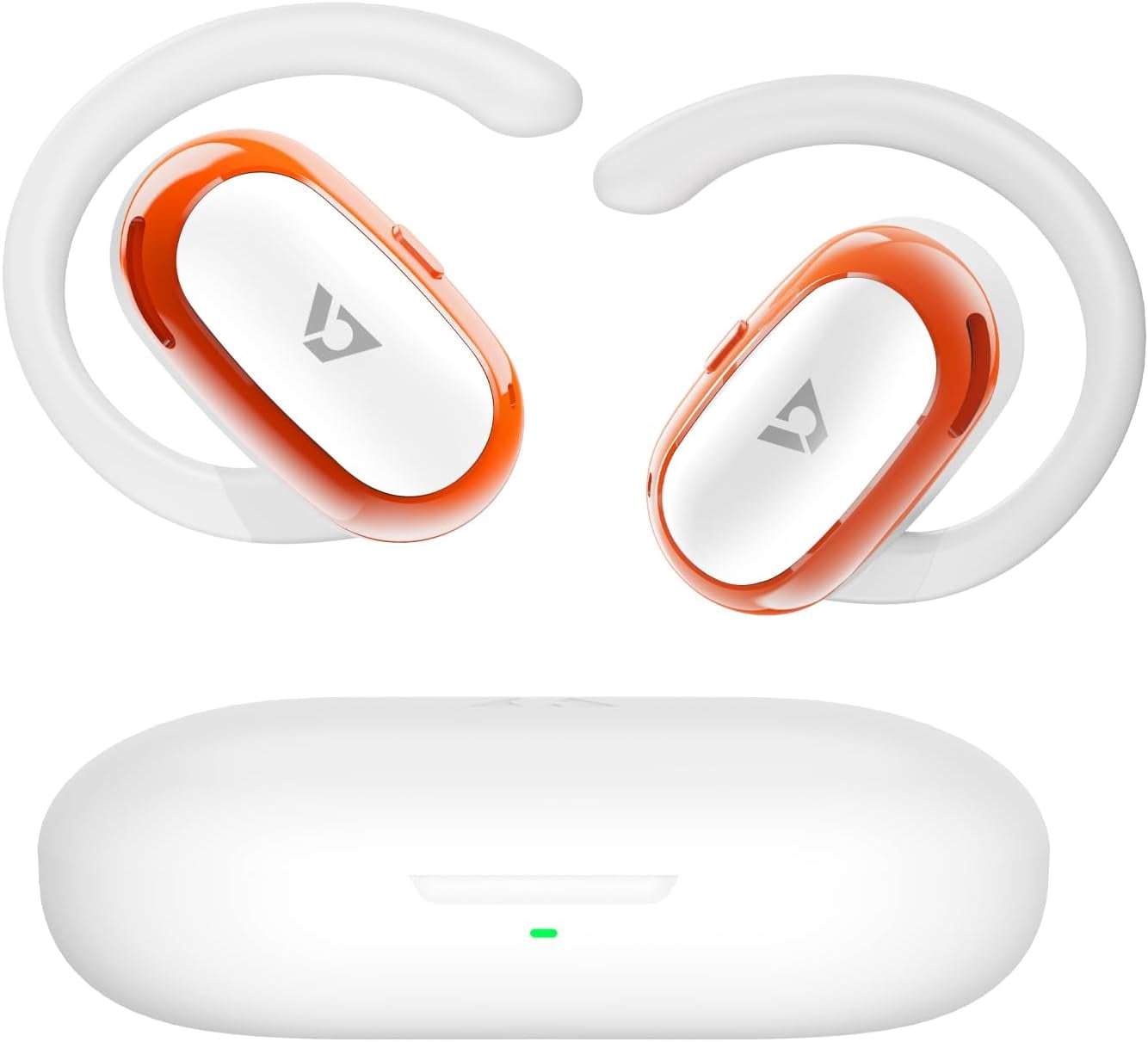 Open Ear Headphones, Wireless Sports Earbuds 60 Hours Long Playtime with Charging Case, Snug Fit