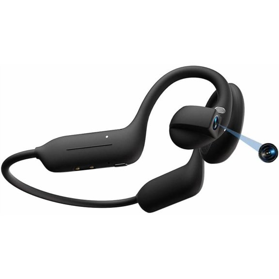 Open Ear Headphones with Camera, AI Real Time Translation Recording Wireless Sports Headset, IP65