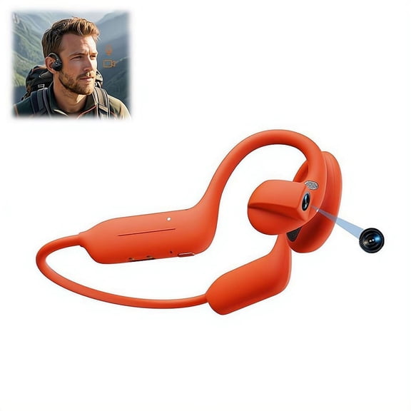 Open Ear Headphones with Camera & AI Translator, Bluetooth Sports Earbuds for Running Cycling, HD Video Recording, Summer Outdoor