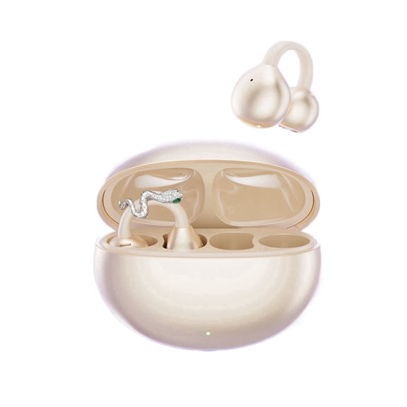 Open Ear Wireless Bluetooth Earbuds with Mic, Adaptive Noise Cancelling, 50H Playtime, Lightweight Clip-on Headphones for Workout & Running