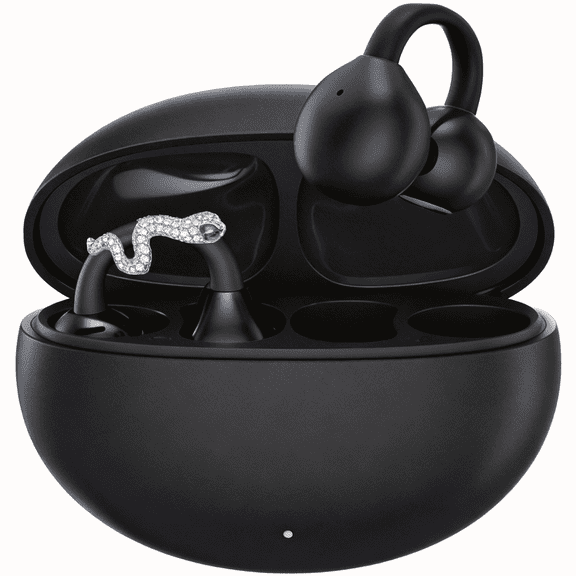 Open Ear Wireless Bluetooth Earbuds with Mic, Adaptive Noise Cancelling, 50H Playtime, Lightweight Clip-on Headphones for Workout & Running