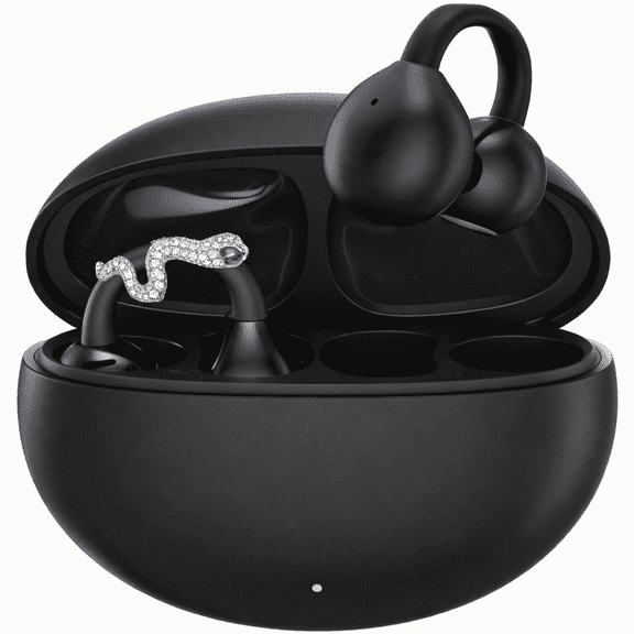 Open Ear Wireless Bluetooth Earbuds with Mic, Adaptive Noise Cancelling, 50H Playtime, Lightweight Clip-on Headphones for Workout & Running