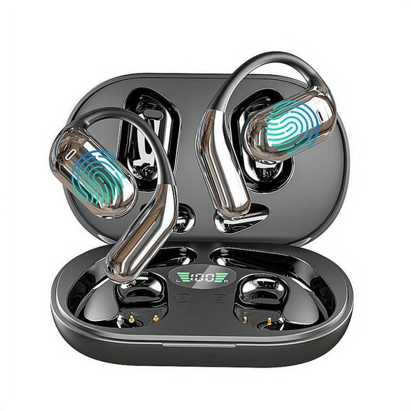 Open Ear Wireless Earbuds – Bluetooth 5.3, 60H Playtime, AI Noise Cancelling, 360° Spatial Audio, for Sports, Work, Travel