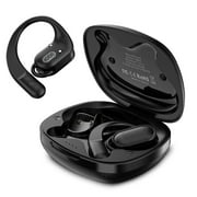 Open-Ear Wireless Earbuds   Ultra-Lightweight True Wireless Design, Secure Fit with Charging Case   Black