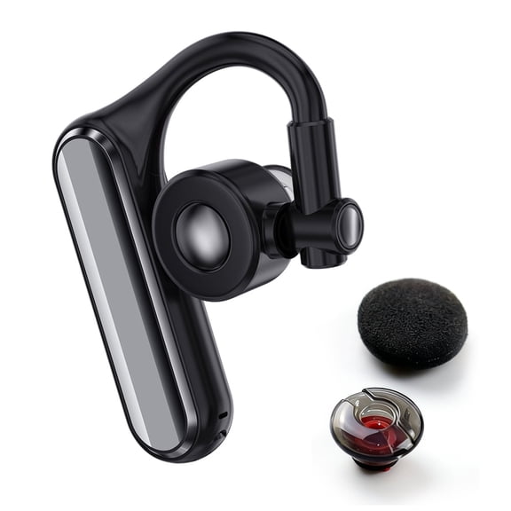 Open Ear Wireless Headset, Bluetooth Single Earpiece with Noise Cancelling Microphone for Work Truckers Business, Hands-Free Compatible with iPhone Android