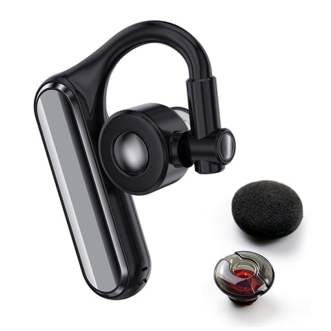 Open Ear Wireless Headset, Bluetooth Single Earpiece with Noise Cancelling Microphone for Work Truckers Business, Hands-Free Compatible with iPhone Android