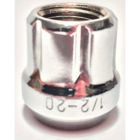 Open End 6 Spline Lug Nut Tuner Style 1/2"x20 Chrome Bulge 1/2x20 Ford
