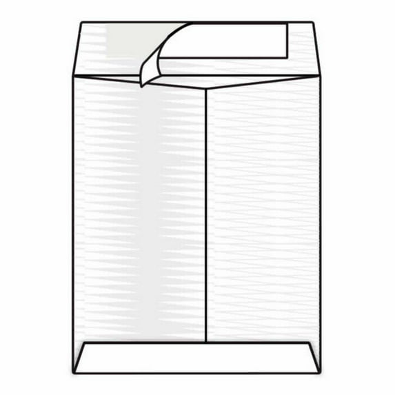 Open End Catalog Envelopes, 10" x 13", 26#, White, Textured Finish, Reinforced Moisture and Tear Resistant Paper, Pressure Sensitive Seal (Box of 500)