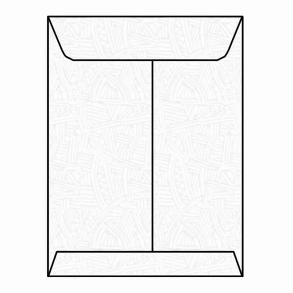 Open End Catalog Envelopes, 9" x 12", 28#, Black Wesco Security Tint, White, No Window, Remoistening Seal (Box of 500)