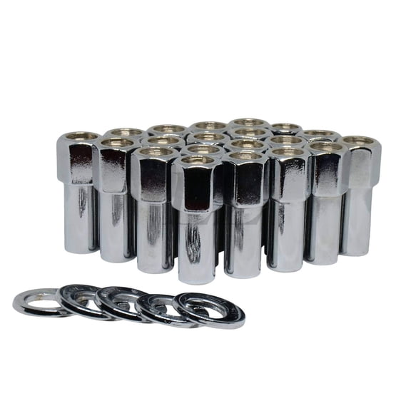 Open End Cragar SST Mag Lug Nut 1/2"-20 with Offset Washer Set of 20 Pcs